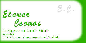 elemer csomos business card